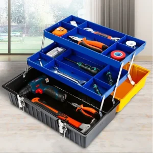 Boîte à outils pliante professionnelle, valise en plastique, atelier multifonction, boîte à outils de rangement de pièce extérieure épaissie, outils conseillers