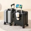 valises de voyage aériennes sur roulettes avec porte gobelet, valise à main pour boîte de voyage en vol, chariot à bagages, petite valise de voyage
