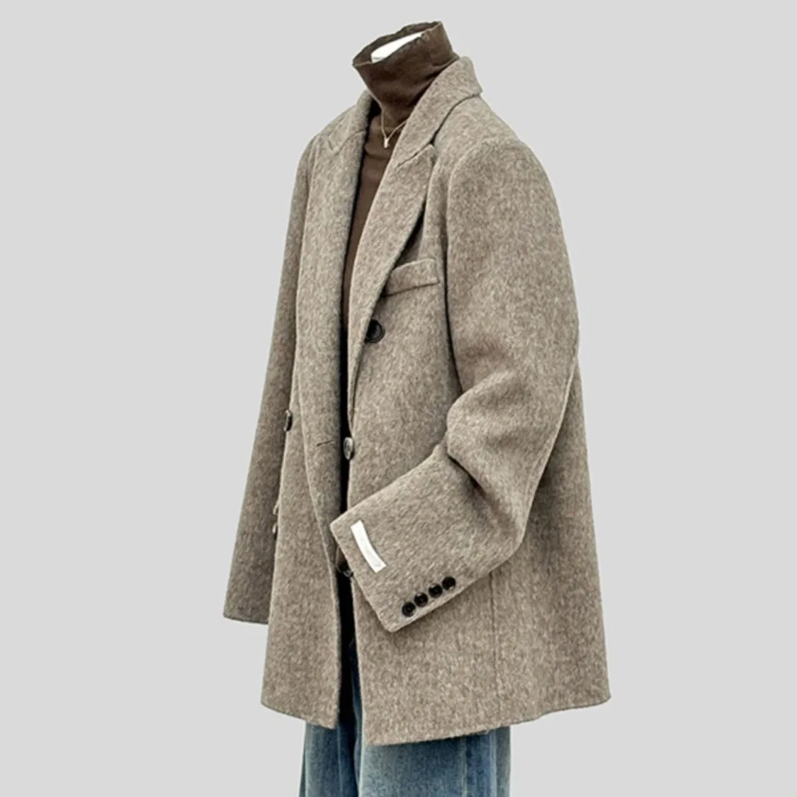manteau de costume court en laine pour femme, grande taille, nouvelle mode automne hiver 2021, petite taille, élégant, nouvelle collection, boutonné, style décontracté
