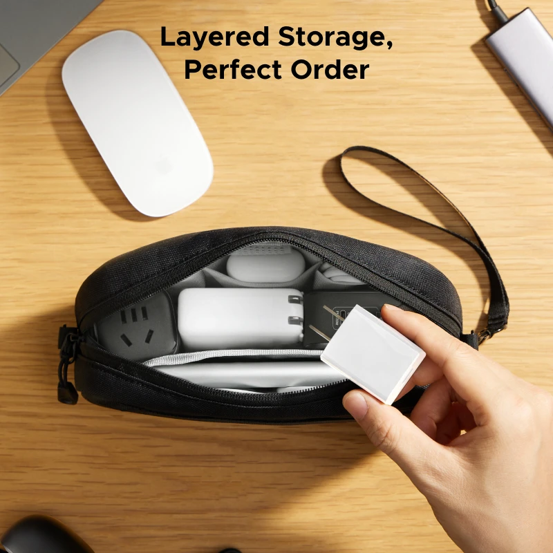 ugreen sac de rangement étui organisateur sac taille s/m pour ordinateur portable adaptateur secteur hub écouteur câble chargeur pc numérique ordinateur portable accessoires