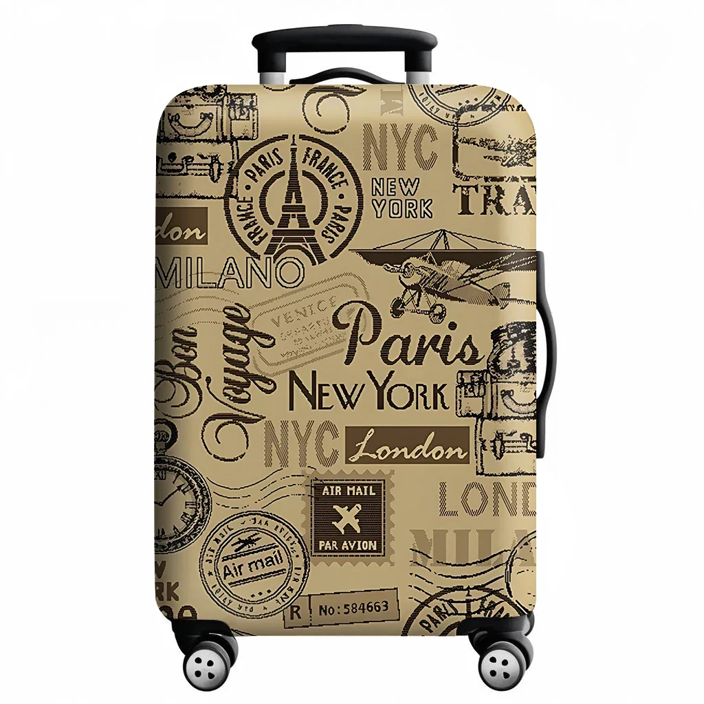 housse de protection élastique pour bagages, combinaison à fermeture éclair pour carte du monde, pour sac de 18 à 32 pouces, housse de valise, housse de chariot, accessoires de voyage