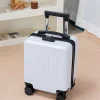 boîte à bagages à main de 14 pouces, valise de petite taille, roues pivotantes silencieuses simples et élégantes, adaptées aux hommes et aux femmes
