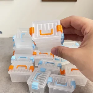 [Style mini valise] Mini boîtes de rangement de style valise |   Étuis de rangement transparents pour petits articles, accessoires de bricolage pour scène miniature