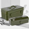 boîte à outils de quincaillerie multifonctionnelle, boîte de rangement d'outils d'entretien de véhicule domestique, valise en métal, boîte de pièces d'atelier mécanique extérieur