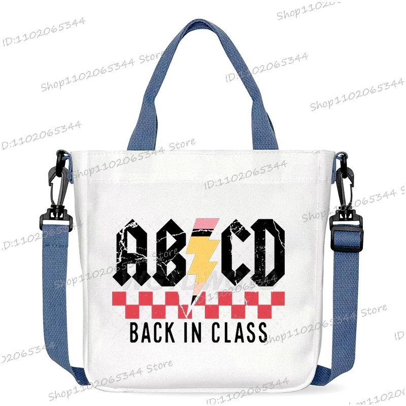 nouveau sac à main d'école de créateur drôle retour à l'école imprimé sac à bandoulière pour filles garçons mode enseignant cadeaux toile sacs à bandoulière