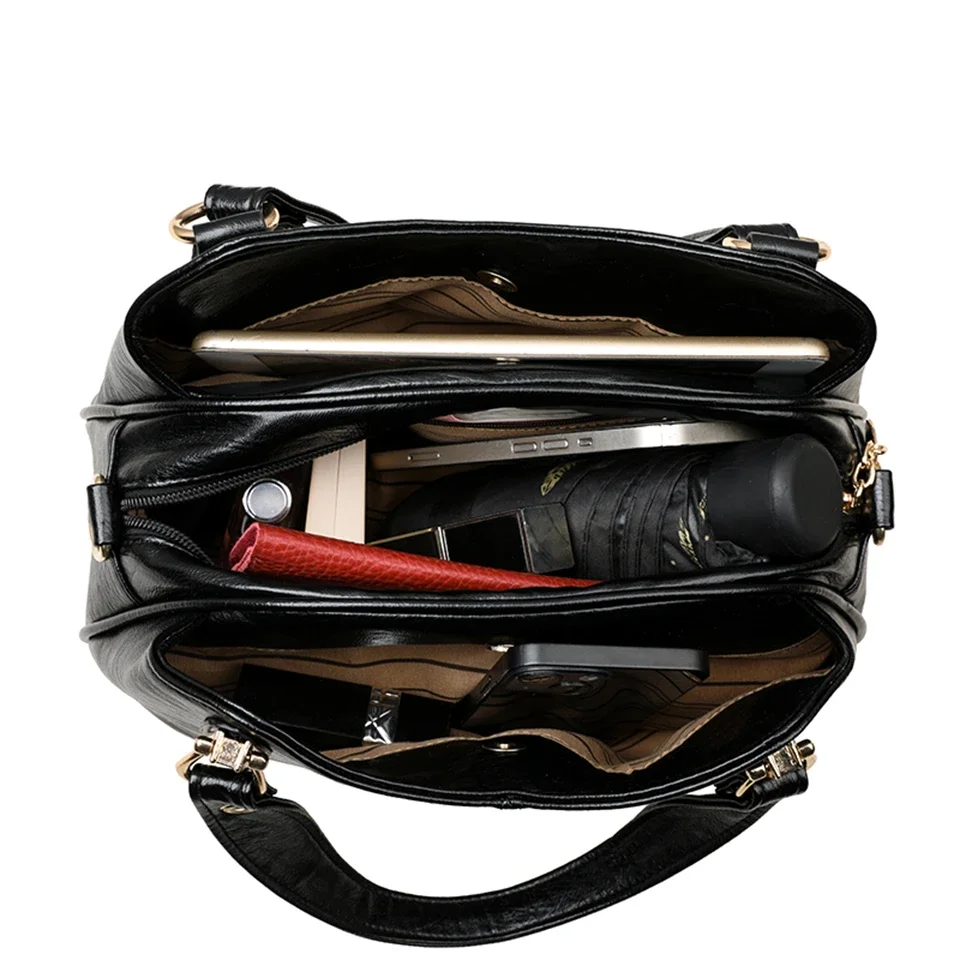 sac à main en cuir véritable pour femme, sac à bandoulière pour femme, sac à main messenger, sac fourre tout pour femme, marque de luxe, initié par un designer