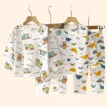 Ensembles pour enfants coton enfants vêtements à manches longues/courtes maison vêtements de nuit vêtements pour enfants garçon fille automne hiver hauts pantalons costumes
