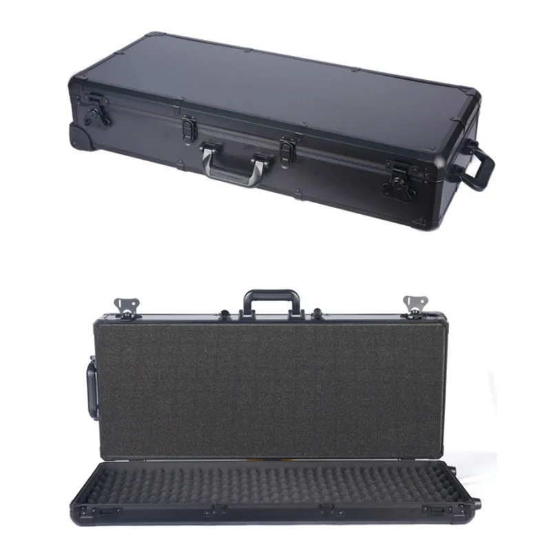 boîte à outils portable en aluminium avec roulettes, valise multifonctionnelle, longue boîte à outils oller, équipement de sécurité