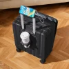 valise à roulettes à la mode de 18 pouces avec support porte gobelet et valeur esthétique valise à main avec couvercle rabattable avant