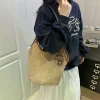 sac à main chic en paille pour vacances à la plage, fourre tout de grand volume, sac de banlieue pour filles, sac décontracté universel à la mode pour femmes, cadeau