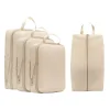 sac de cubes d'emballage à compression de voyage, valise portable, organisateurs de vêtements, étuis de rangement de bagages étanches, sacs à tiroirs 4 pièces/ensemble