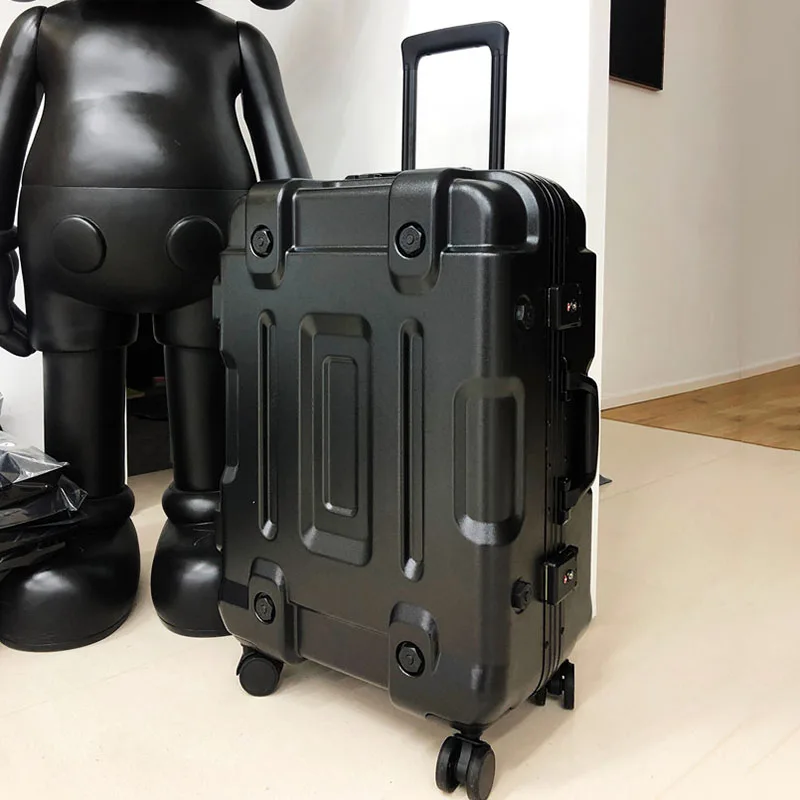 valise à roulettes grande capacité pour garçons, solide, épaisse, durable, bagage de voyage, silencieux, antichoc, étui d'embarquement, 20 po, 24/28 po