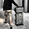 valise à roulettes grande capacité pour garçons, solide, épaisse, durable, bagage de voyage, silencieux, antichoc, étui d'embarquement, 20 po, 24/28 po