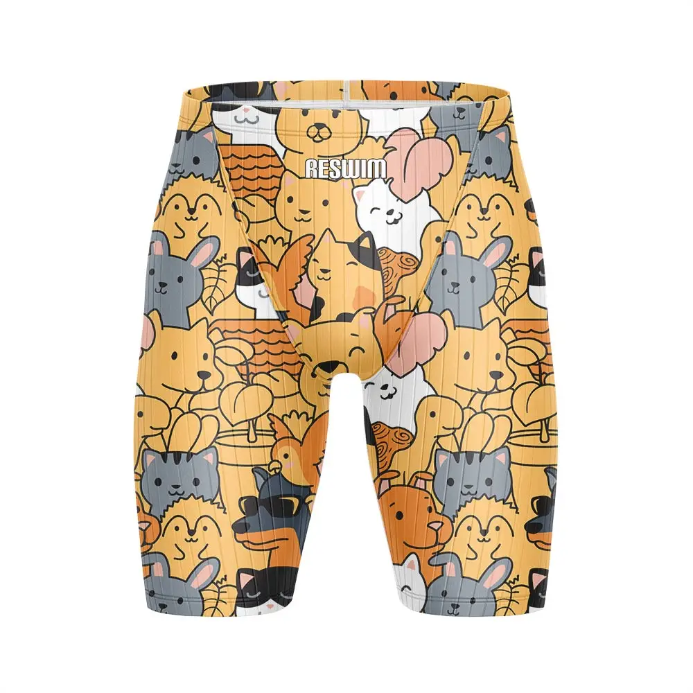 short de bain imprimé chats d'été pour homme, maillot de bain d'entraînement athlétique de dessin animé, pantalon de surf et de plongée