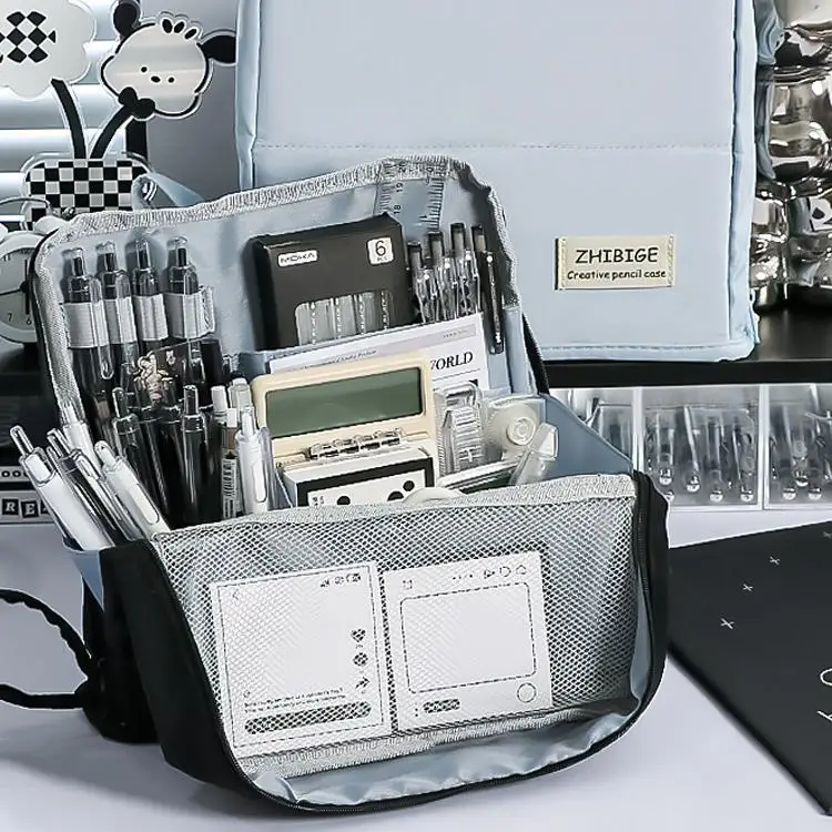 trousse à crayons de grande capacité pour étudiants et utilisation au bureau – conception simple, sac de rangement de haute qualité pour fournitures de papeterie