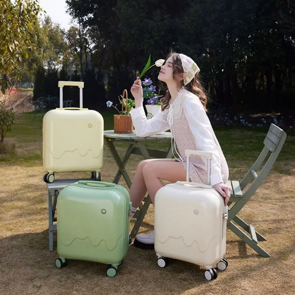 Étui d'embarquement carré pour crème glacée de 18 pouces, bagage de voyage, valise de cabine, sac à bagages roulant, porte gobelet