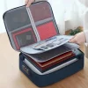 organisateur de documents porte documents 3 couches porte documents hommes femmes sac couverture sac à main passeport maison coffre fort fonctionnel fichier mallette de rangement