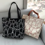 Sacs en toile sac à main pour femmes Shopper mignon chat sac fourre-tout avec fermeture éclair sac de créateur Style japonais dessin animé petite épaule