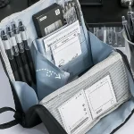 Trousse à crayons de grande capacité pour étudiants et utilisation au bureau – Conception simple, sac de rangement de haute qualité pour fournitures de papeterie