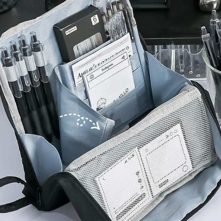 Trousse à crayons de grande capacité pour étudiants et utilisation au bureau – Conception simple, sac de rangement de haute qualité pour fournitures de papeterie Trousse à crayons de grande capacité pour étudiants et utilisation au bureau – Conception simple, sac de rangement de haute qualité pour fournitures de papeterie