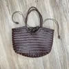sacs à main en cuir de mode pour femmes, tissage de cuir, sac de shopping décontracté, panier vintage, fourre tout, sac de shopping croisé en peau de vache