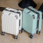 Valise à main 16 « /20&Prime; pour femmes, boîtier de chariot de voyage avec cadre en aluminium, verrouillage par mot de passe, bagage roulant 22/24/26/28 »