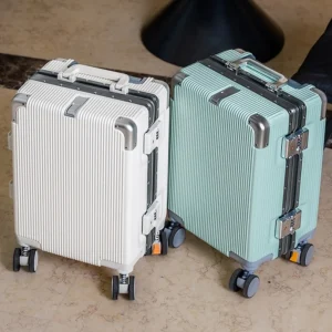 Valise à main 16 « /20&Prime; pour femmes, boîtier de chariot de voyage avec cadre en aluminium, verrouillage par mot de passe, bagage roulant 22/24/26/28 »