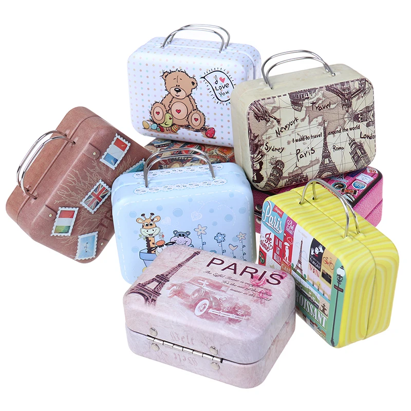 mini valise en métal pour poupées, jouets miniatures, coffre, décoration de maison de poupée, petite pochette boîte à bijoux, sac à main de poupée