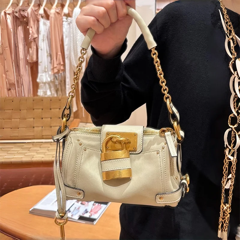 sac fourre tout à cadenas de luxe, sac à bandoulière classique de grande capacité, sac à main de styliste à double poignée, porte documents horizontal en cuir souple