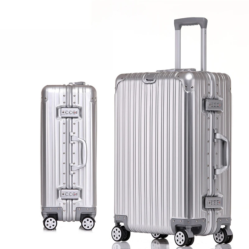 Valise à roulettes en aluminium 100%, valise à roulettes en métal, bagage à main, cabine de voyage, 20 « , 24″, 28/30 » valise voyage Valise à roulettes en aluminium 100%, valise à roulettes en métal, bagage à main, cabine de voyage, 20 « , 24″, 28/30 » valise voyage