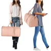 valise pliable en cuir pu de grande capacité, sac à main de voyage, sac à bandoulière facile à transporter, sac à bagages de grande taille pour voyage