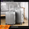 ensemble de bagages en alliage d'aluminium et magnésium, valise de voyage 20" et 28" avec serrure tsa, légère et durable