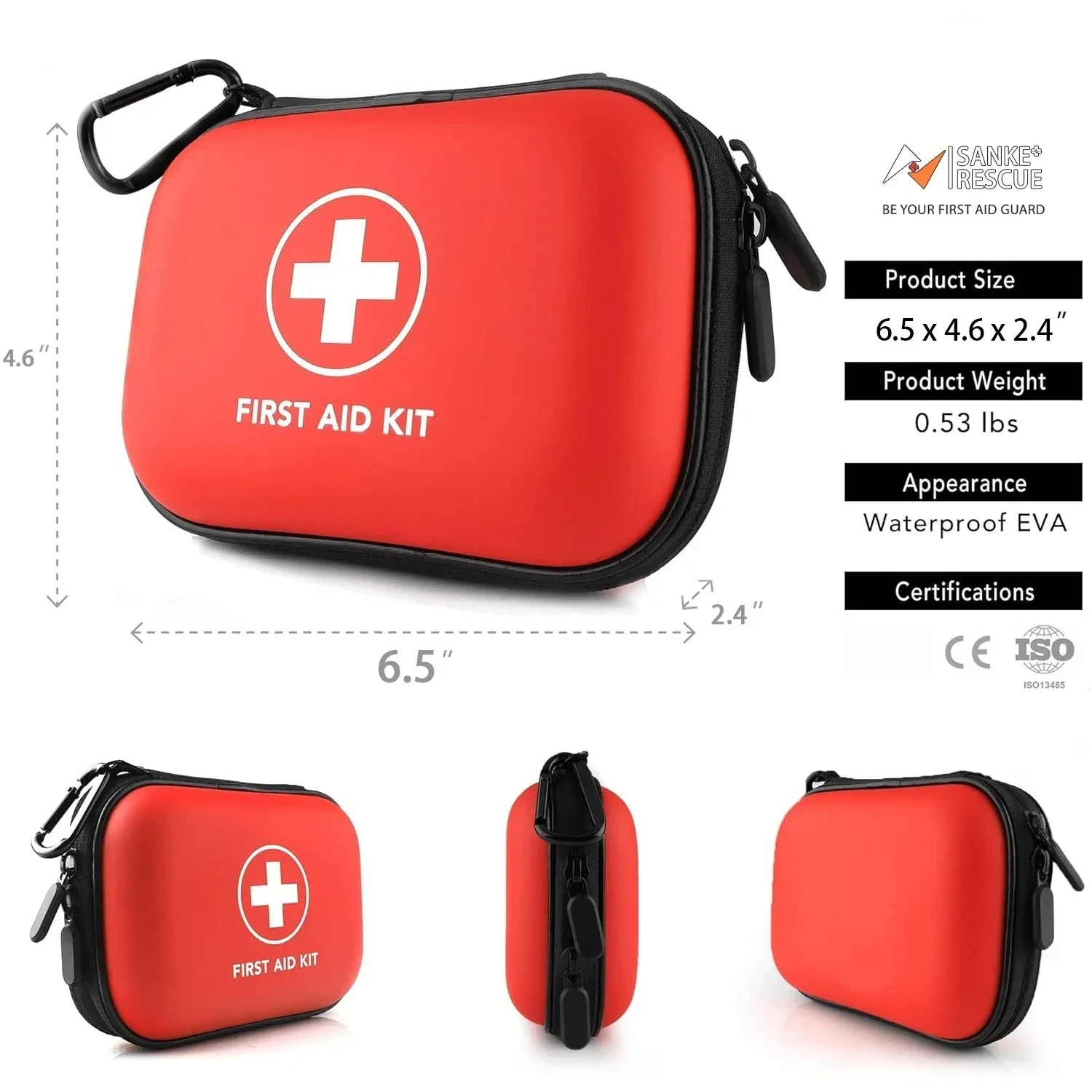 sanke – sac de rangement vide pour premiers secours médicaux, petit sac eva en pu pour la maison, voyage en plein air, équipement de camping, survie médicale