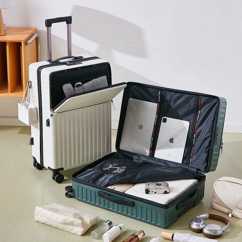 Vente chaude de la saison nouvelle valise de voyage de grande capacité esthétique haute couverture d’ouverture avant pour hommes et femmes 20 pouces 24 Inc… Vente chaude de la saison nouvelle valise de voyage de grande capacité esthétique haute couverture d’ouverture avant pour hommes et femmes 20 pouces 24 Inc…