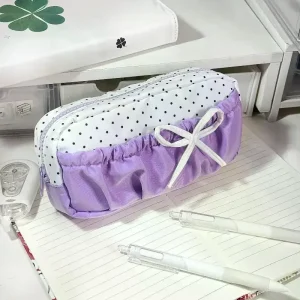 Trousse à crayons multicouche avec nœud mignon de dessin animé, boîte de papeterie de grande capacité, sac de rangement de papeterie, cadeau pour enfants