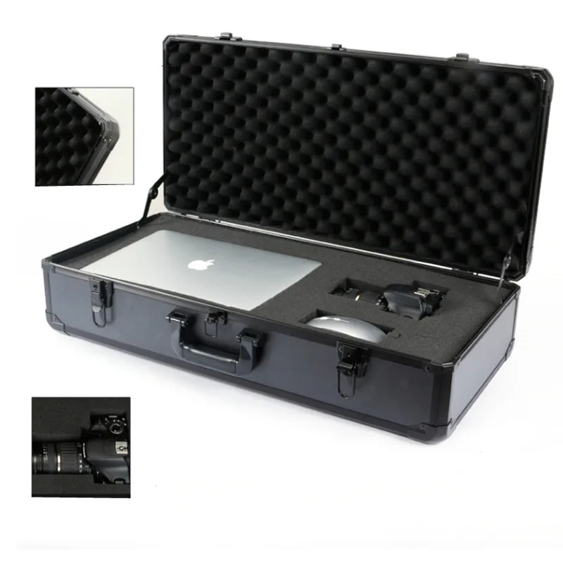 boîte à outils portable en aluminium avec roulettes, valise multifonctionnelle, longue boîte à outils oller, équipement de sécurité