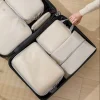 ensemble/6 pièces emballage compressible sac de rangement de voyage cubes valise étanche en nylon portable avec sac à main organisateur de bagages