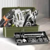 boîte à outils de quincaillerie multifonctionnelle, boîte de rangement d'outils d'entretien de véhicule domestique, valise en métal, boîte de pièces d'atelier mécanique extérieur