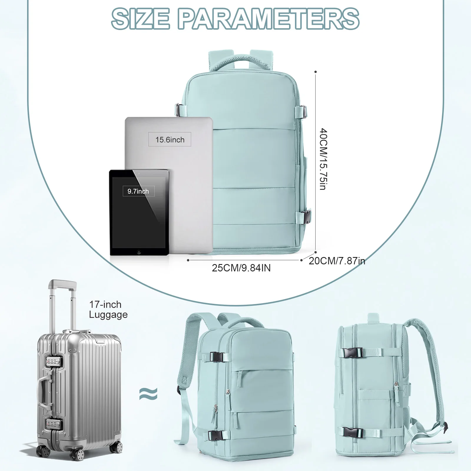 femmes hommes bagages à main sac à dos affaires collège ordinateur portable voyage sac à dos étanche à transporter mochila viaje cabina avion 40x20x25