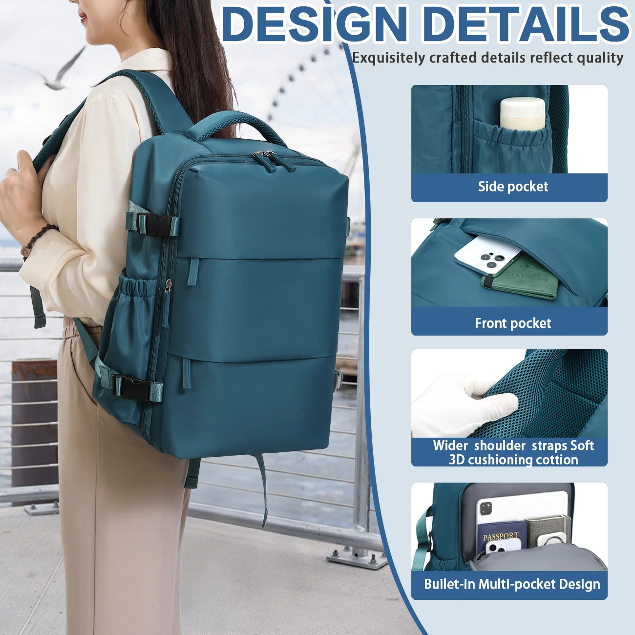 sac à dos à bagages compressé sous vide, sac à dos à main certifié pour avion, sac à dos multifonctionnel de grande capacité