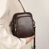 sac à main en cuir véritable pour femme, petit sac tendance, cuir de vachette tanné végétal simple, sac pour téléphone portable, sac à bandoulière initié, 2024