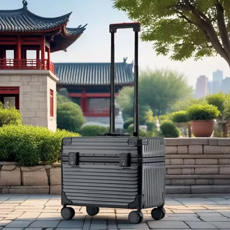 bagage à cadre en aluminium pour hommes et femmes, boîtier de chariot de voyage, rabat à roue universel, embarquement, embarquement, boîte de photographie