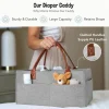 panier de rangement en feutre pour bébé, panier de rangement pour pépinière, sac à couches pour nourrissons avec poignée, porte mouche à langer pour enfants, grande poche