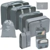 ensemble d'organisateurs de voyage pliables, 8 pièces, valise portable de grande capacité, cubes d'emballage avec poignée, pochette de valise de différentes tailles