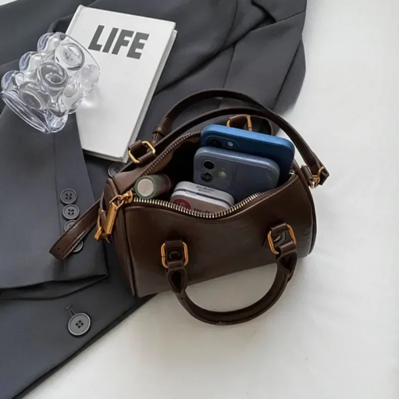 femmes vintage boston sac décontracté mode bandoulière femmes style britannique poignée supérieure simple femme sac à bandoulière pour fille