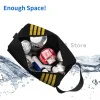 trousse à cosmétiques de grande capacité, trousse de maquillage, rangement de beauté, trousses de toilette, pilote, capitaine strihear, avion d'aviation, happator, mode