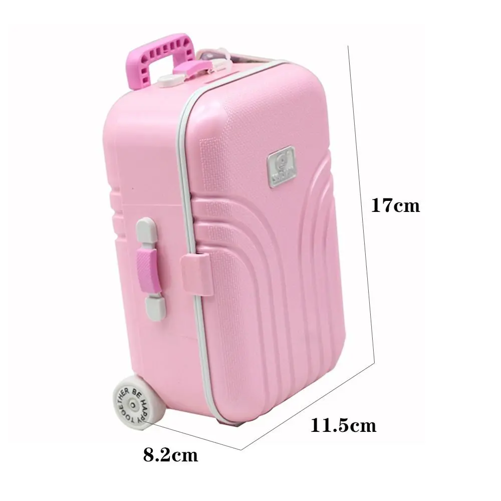 mini valise de poupée 1/4 1/6, étui de voyage pour poupées, bagages roulants miniatures à la mode, chariot de poupée d'affaires, accessoires de jouets