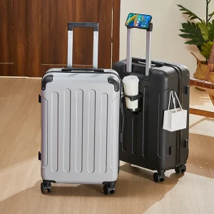 Valise à bagages de 20 à 28 pouces avec porte-gobelet et support pour téléphone, sac de voyage, roues essentielles pour voyage, valise Valise à bagages de 20 à 28 pouces avec porte-gobelet et support pour téléphone, sac de voyage, roues essentielles pour voyage, valise