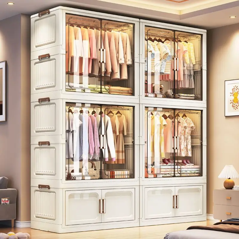 armoire pliante 70/80cm, organisateur de rangement pliable de grande capacité, organisateur de vêtements mobile à assemblage facile, couvertures/jouets