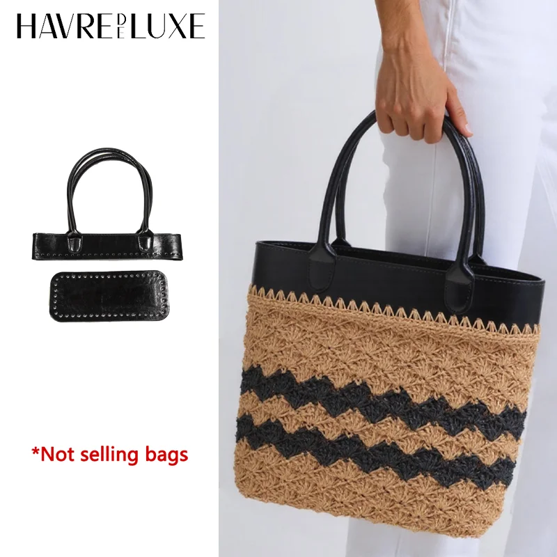 Sac en cuir à Double poignée pour femmes, matériel de bricolage, matériaux de tissage cousus à la main, accessoires de sac en rotin Sac en cuir à Double poignée pour femmes, matériel de bricolage, matériaux de tissage cousus à la main, accessoires de sac en rotin